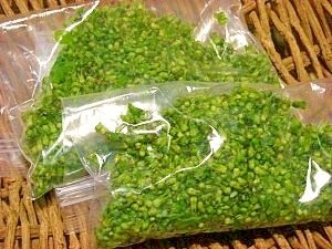 紫蘇の実は冷凍が便利