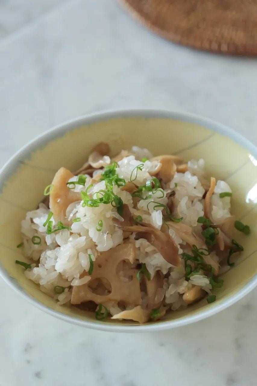 レンコンと舞茸のダイエットまぜごはん