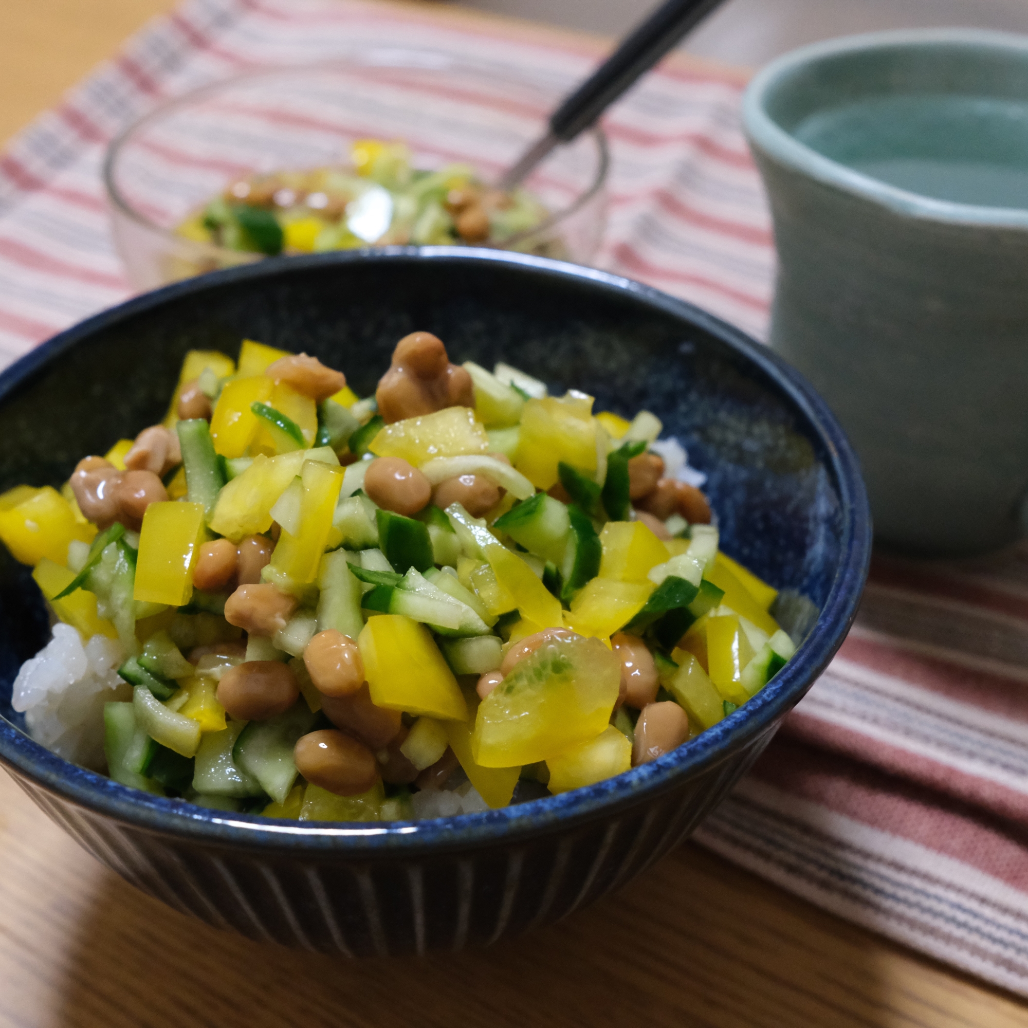 夏野菜で作る、納豆山形だし