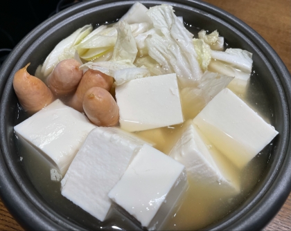 寒い日の朝ごはんに　簡単ミニ湯豆腐