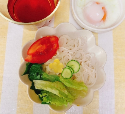 とうもろこしの揚げ焼き＊蛇腹きゅうり素麺！