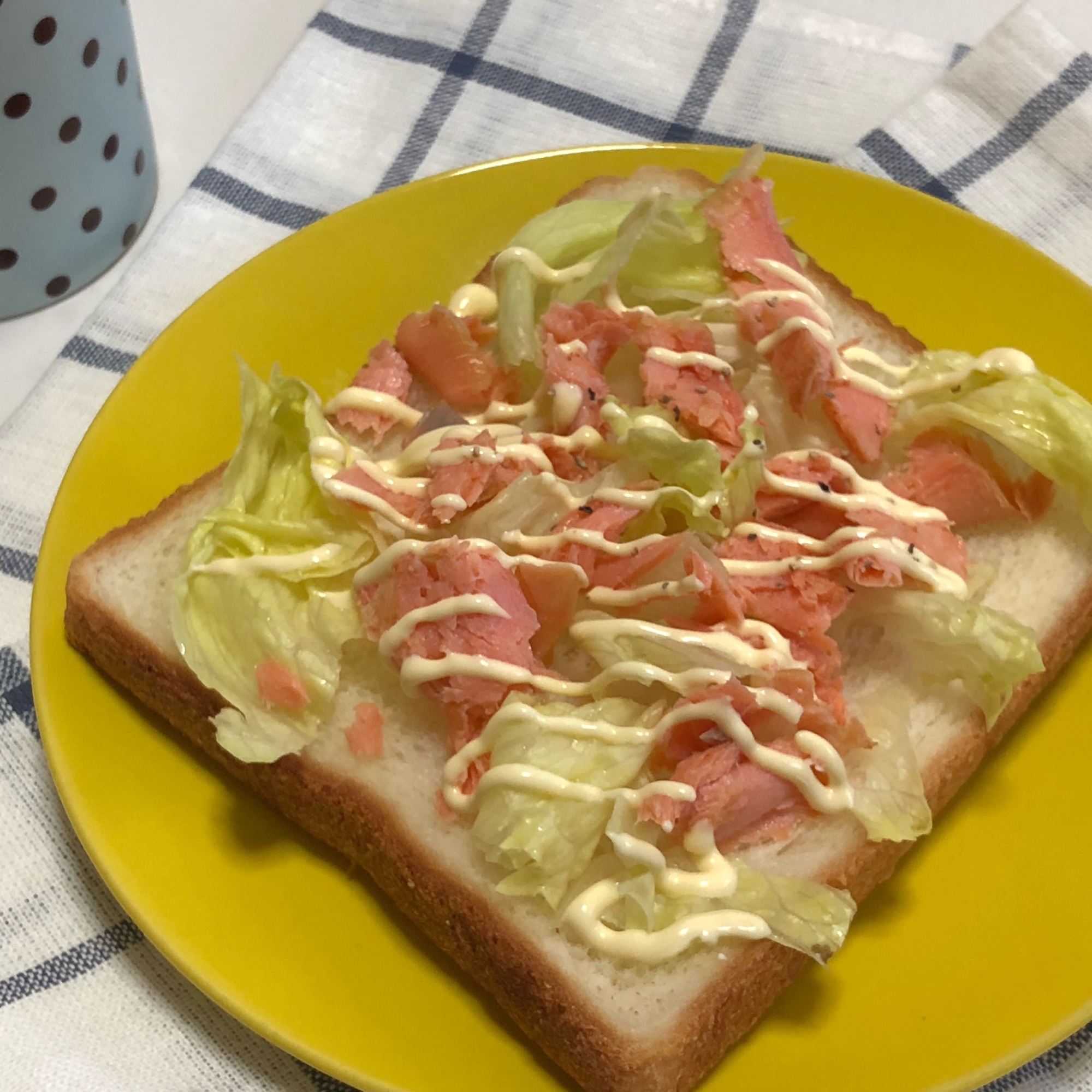 焼き鮭とマヨネーズのオーブンサンド♪