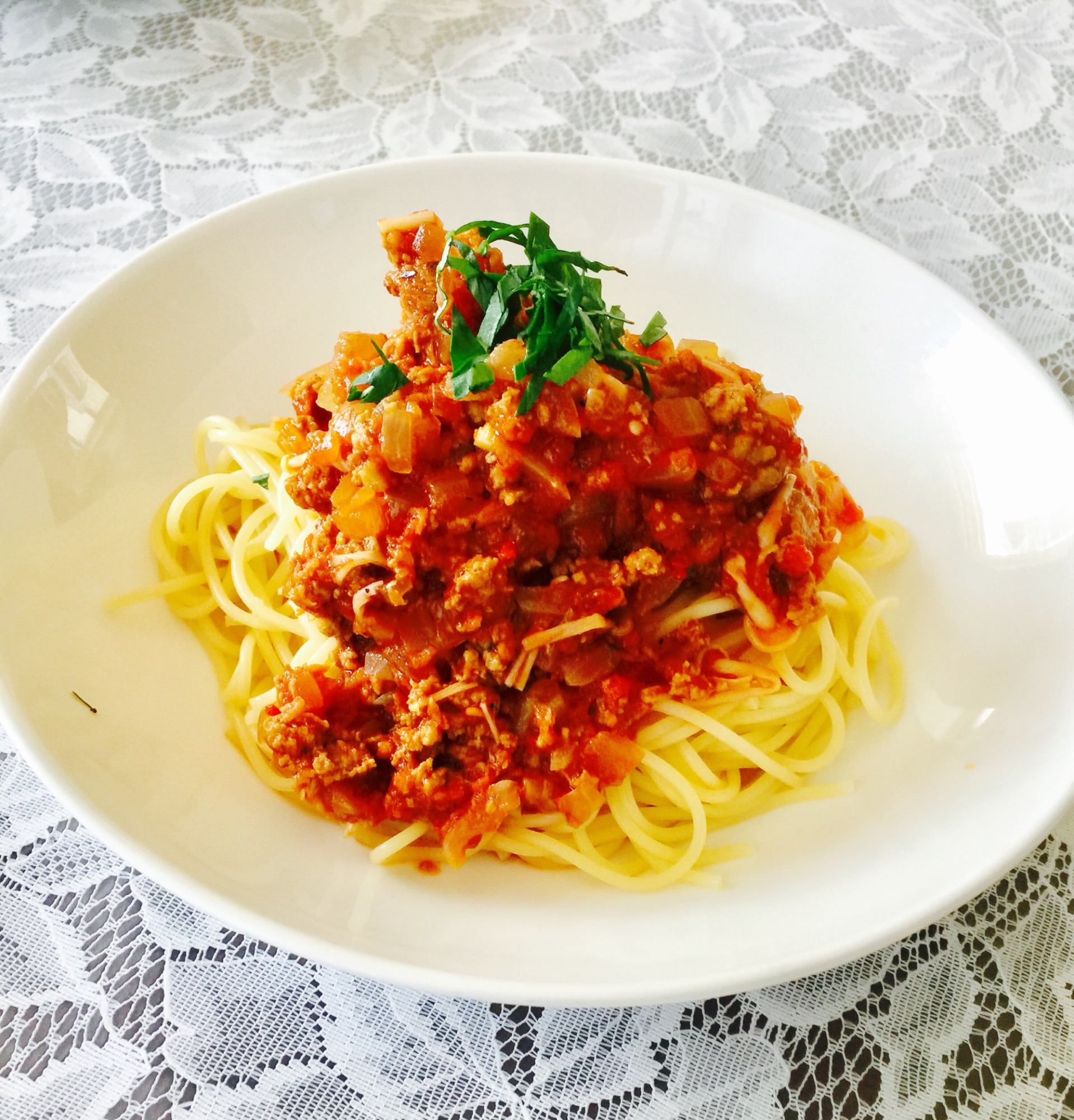 人参・お肉たっぷり♡ミートソースパスタ