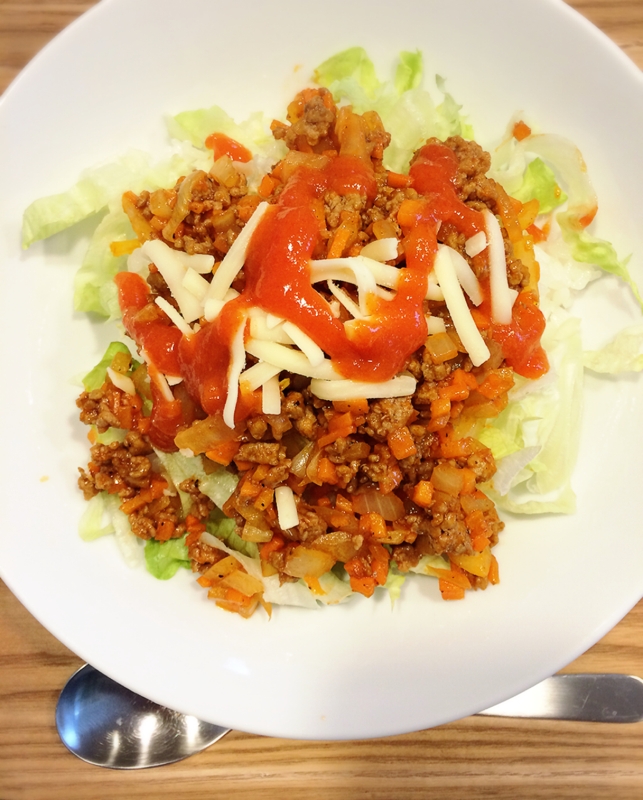 サンバルで簡単 お野菜多めのスパイシータコライス レシピ 作り方 By Ajisai624 楽天レシピ