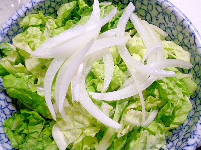 簡単♪おつまみ♪白菜とオニオンスライスのサラダ