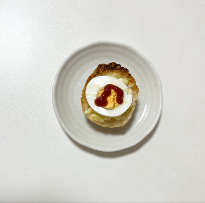 チーズトーストアレンジ みょうが&ゆで卵