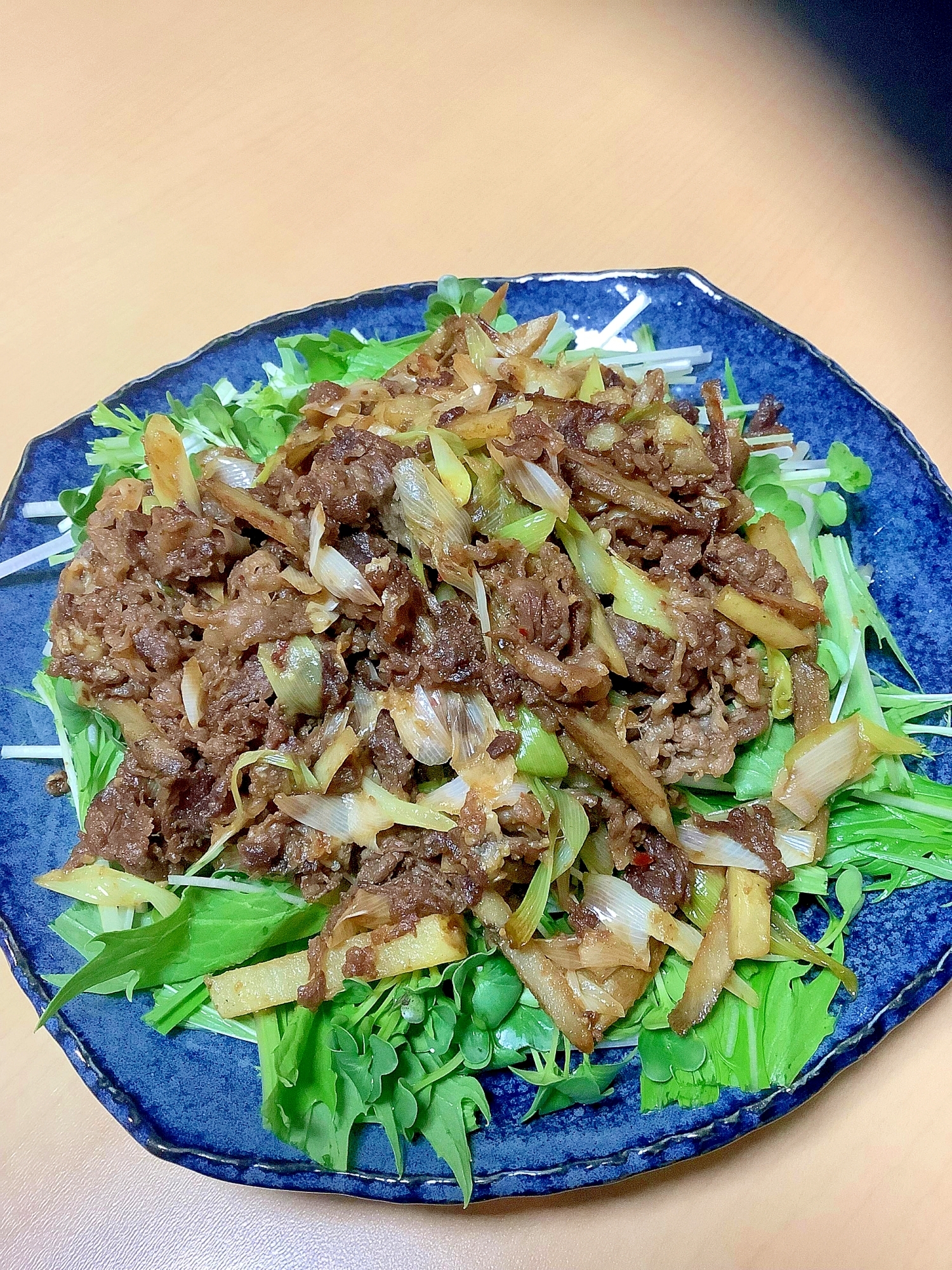 黒毛和牛と根菜の麦味噌焼肉