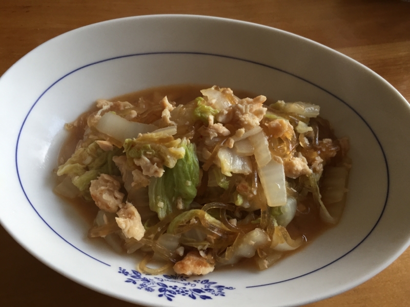 鳥ささみと白菜の麻婆風炒め