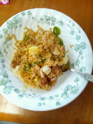 電子レンジと炊飯器で　そば飯