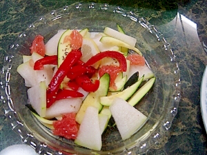 冬瓜 スッキーニ パプリカのさっぱりレモンサラダ レシピ 作り方 By すいかサマ 楽天レシピ 冬瓜 スッキーニ パプリカのさっぱりレモンサラダ レシピ 作り方 By すいかサマ 楽天レシピ