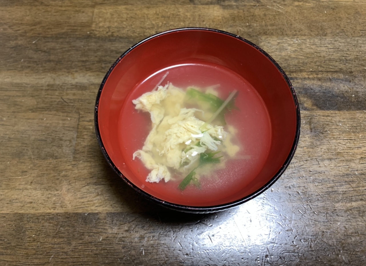 スープレシピ　水菜と卵のスープ