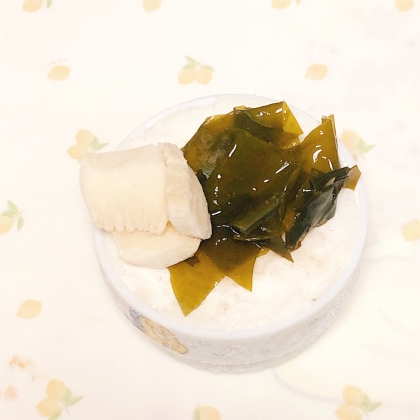 いかひじき乗せ♢豆乳ヨーグルト♪