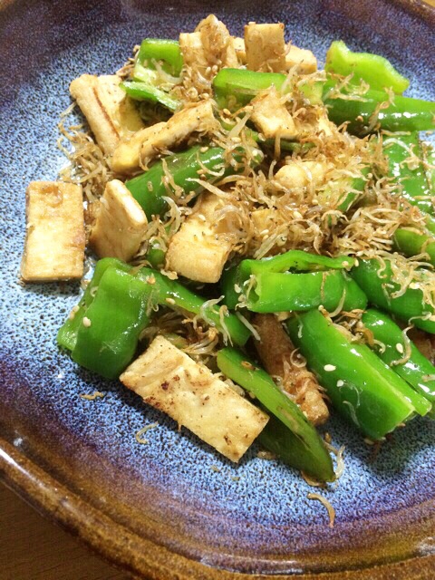 甘長ししとう&油揚げ&しらす のごま油炒め