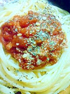 簡単　トマトとベーコンのスパゲティ