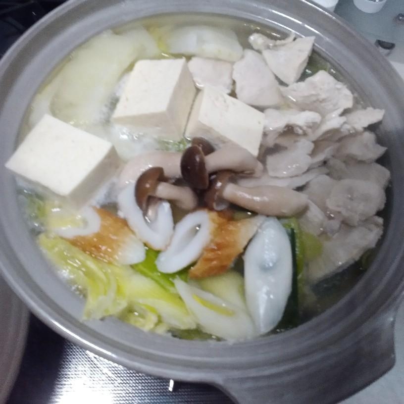 鶏むね肉でヘルシーな水炊き