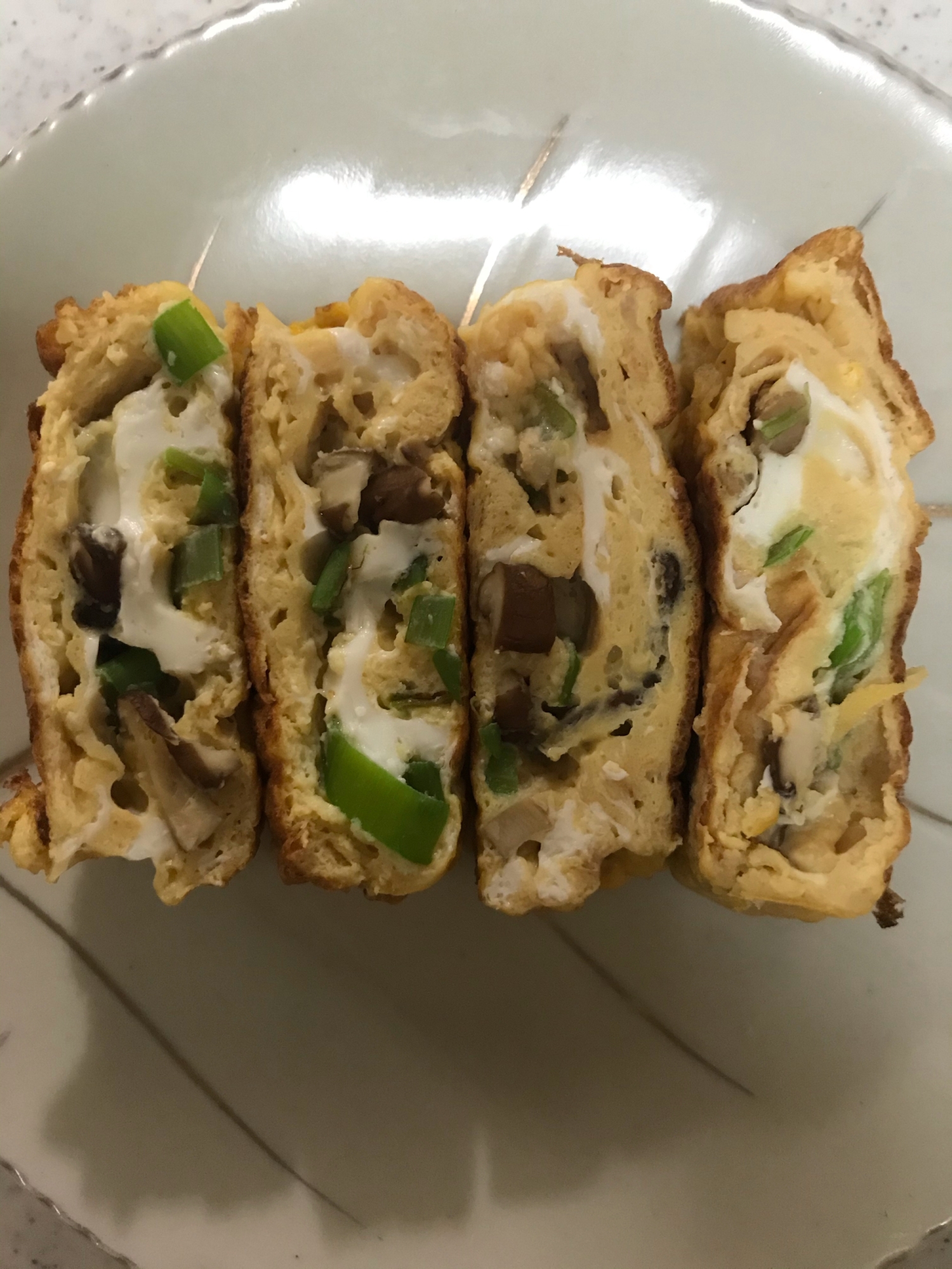 玉子焼き☆長ネギと椎茸