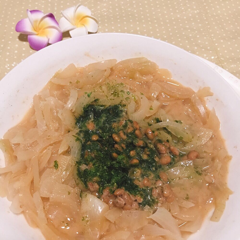 [温サラダ]玉ねぎ＊味噌＊納豆＊あおさ