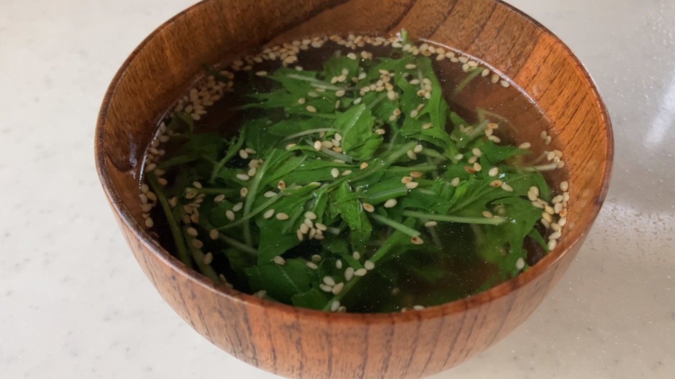 水菜と生姜のスープ