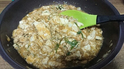 鶏ひき肉と豆腐の味噌マーボ風♪