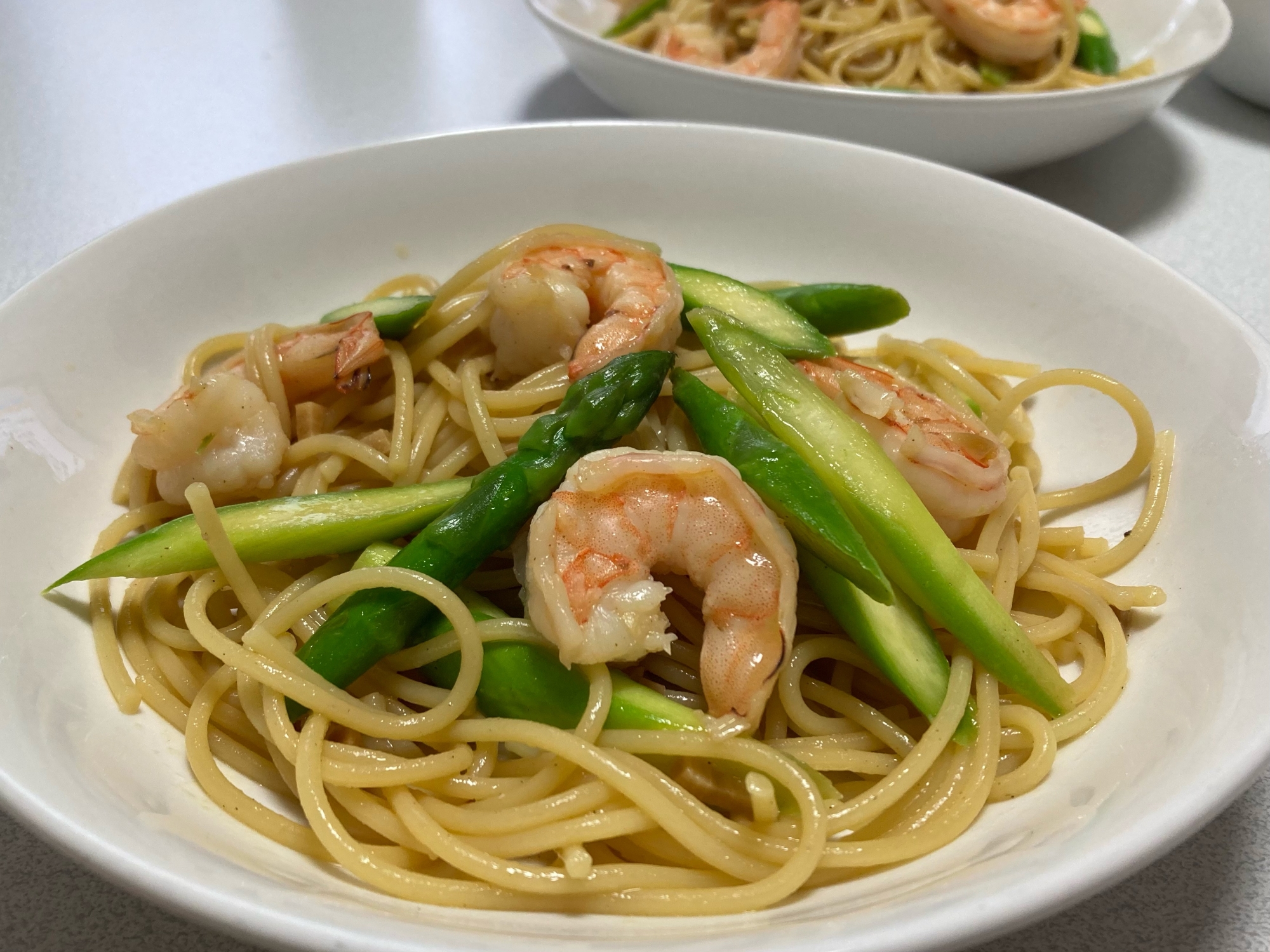 コクうま☆えびとアスパラのバター醤油パスタ