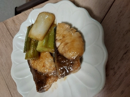 鰤の照り焼き白葱添え♡