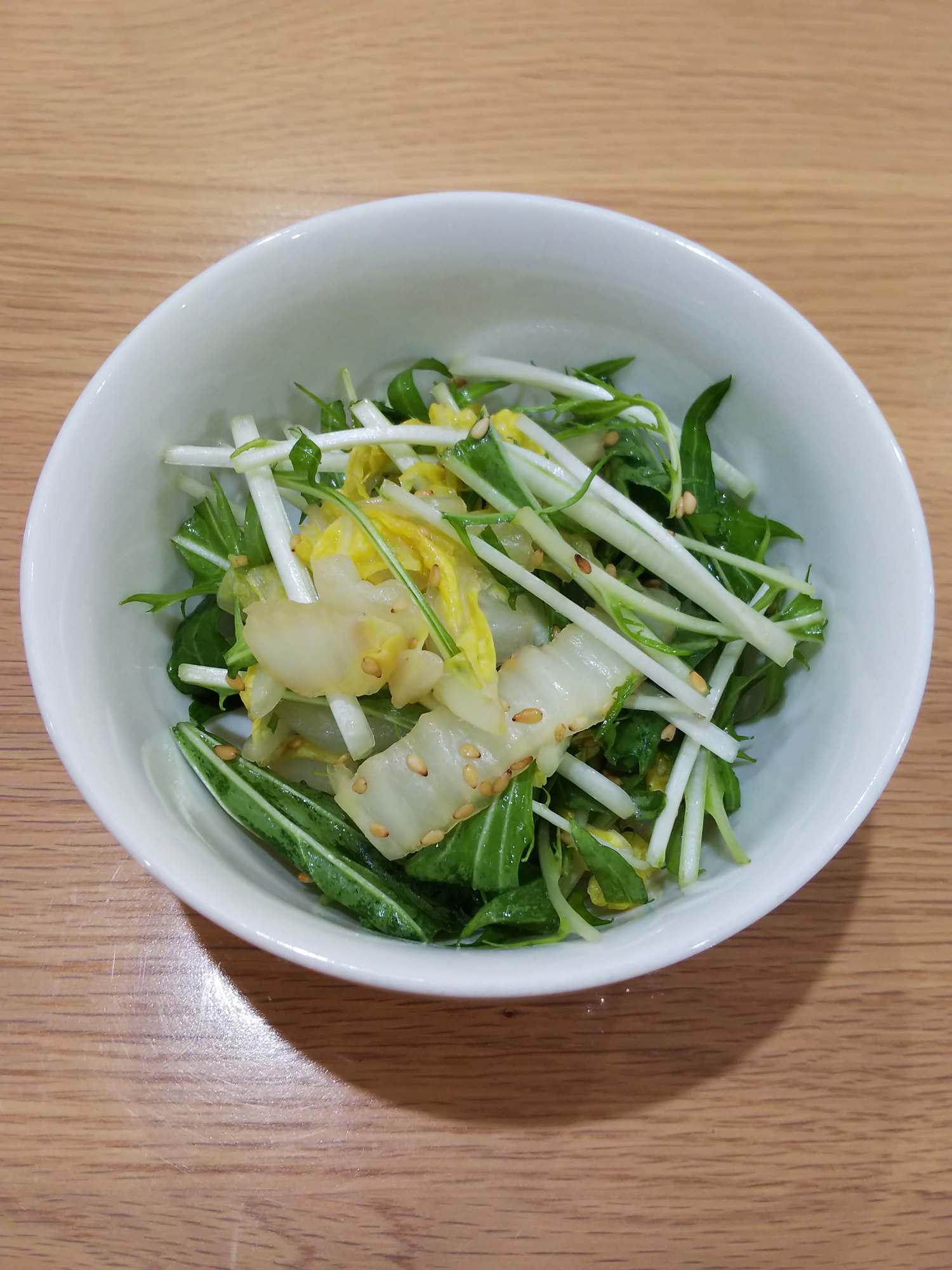 水菜と白菜のごまポンサラダ