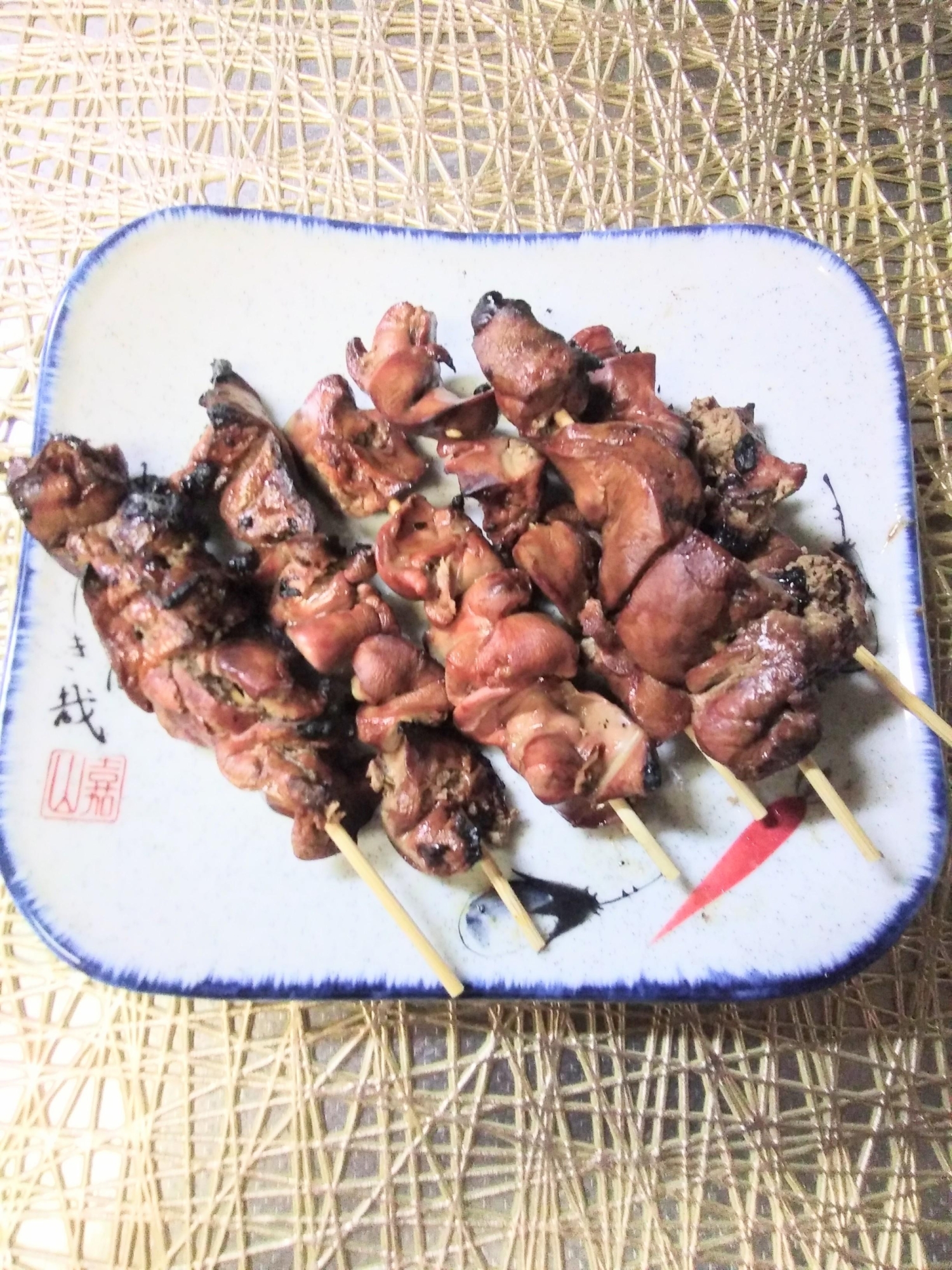 鶏レバー☆焼き鳥☆鶏レバーの串焼き☆タレ