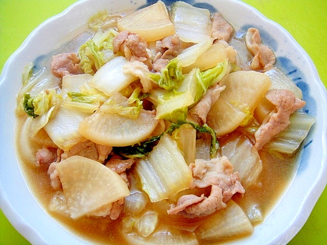 大根と白菜豚肉のあっさり煮