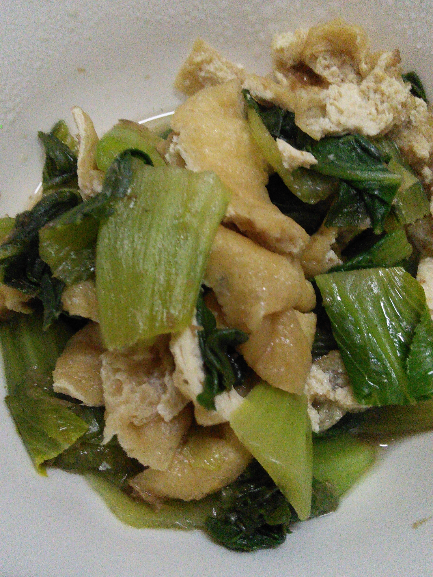 チンゲン菜と油揚げの煮物