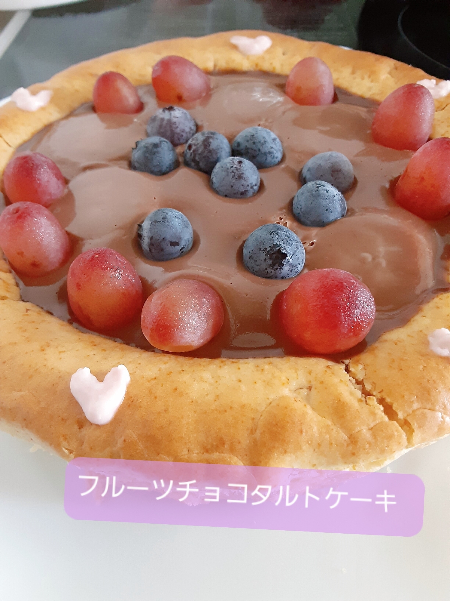 オートミールのフルーツチョコタルトケーキ