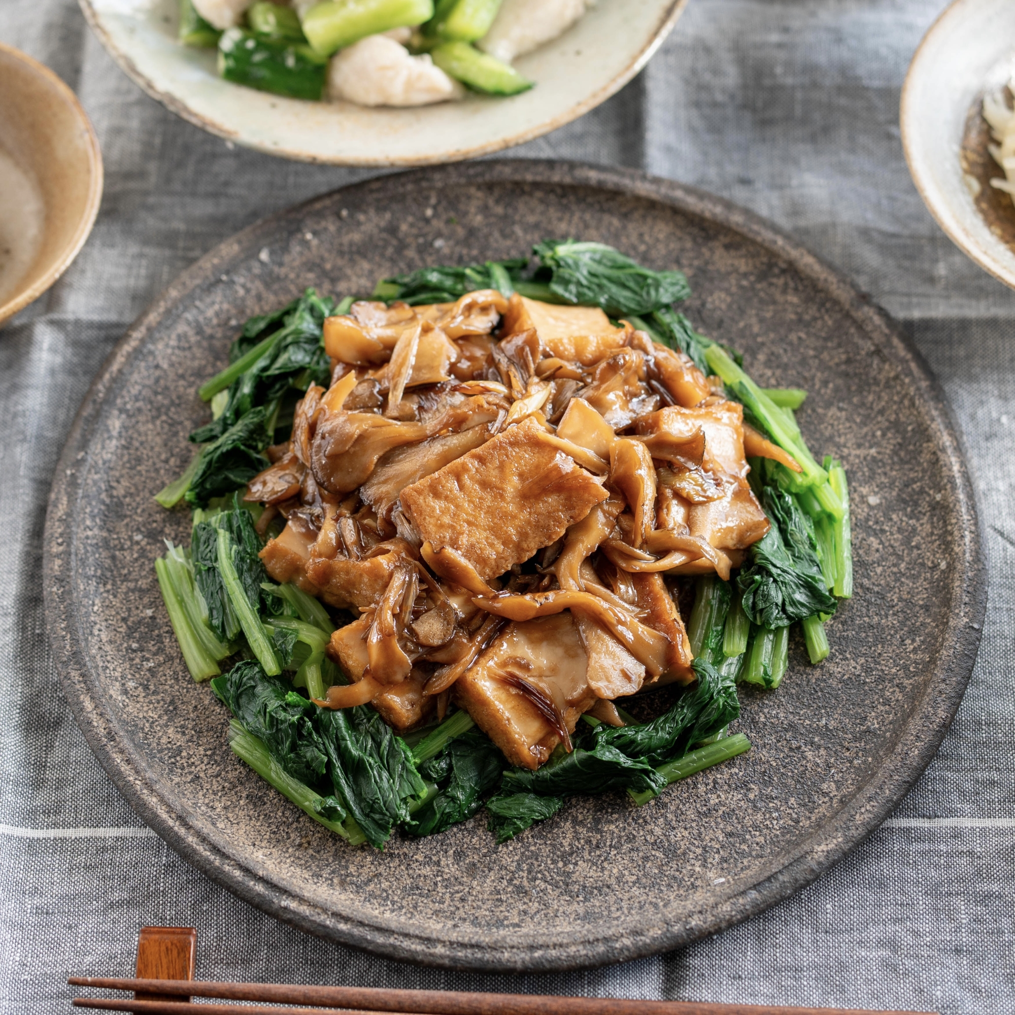 厚揚げとまいたけのオイスターソース煮【中華・主菜】