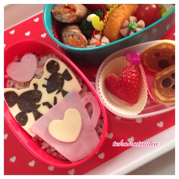 バレンタインに ミッキーとミニーのキャラ弁 レシピ 作り方 By Tekonani 楽天レシピ バレンタインに ミッキーとミニーのキャラ弁 レシピ 作り方 By Tekonani 楽天レシピ