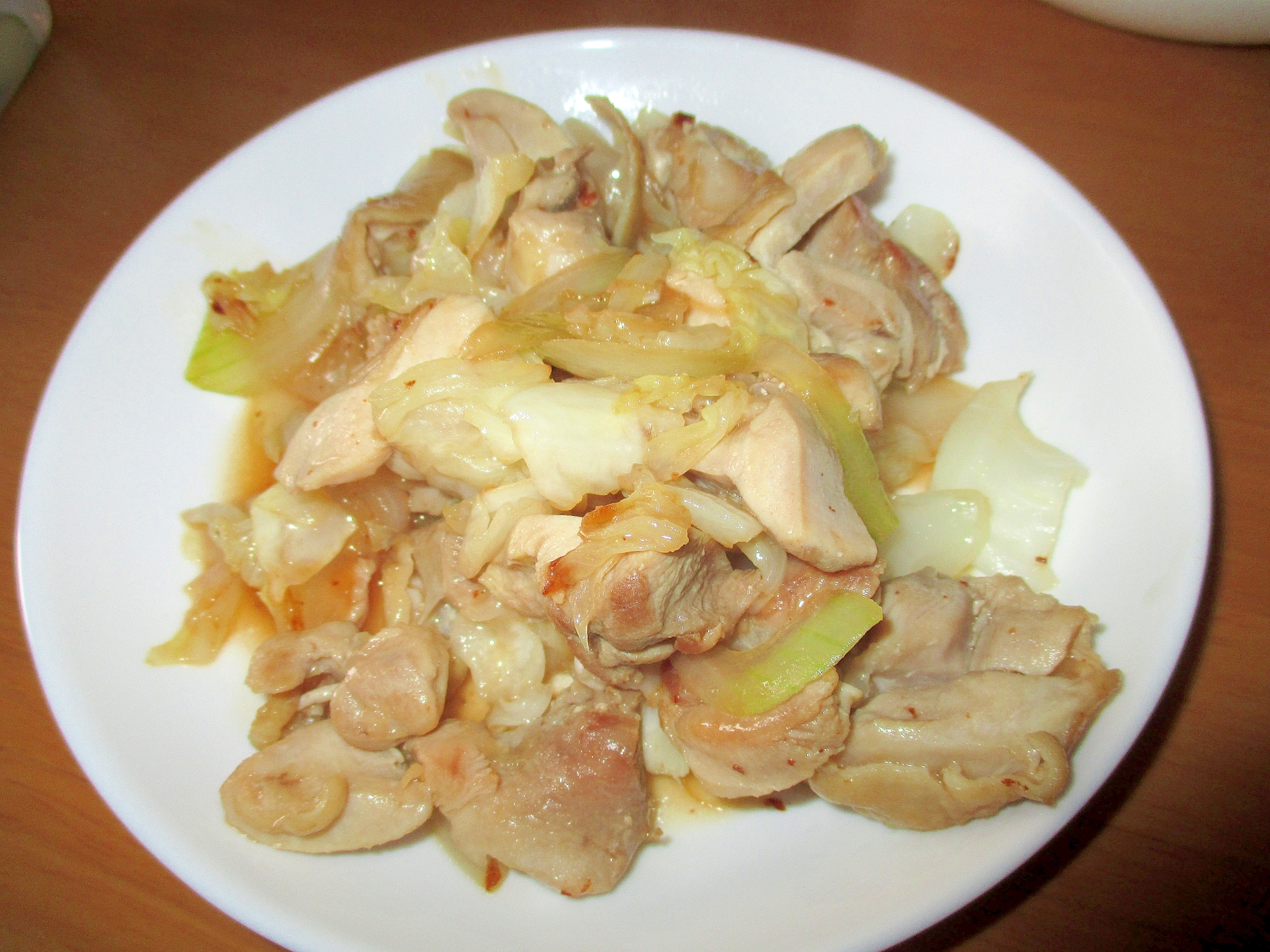 鶏肉と野菜の鶏ガラ塩炒め
