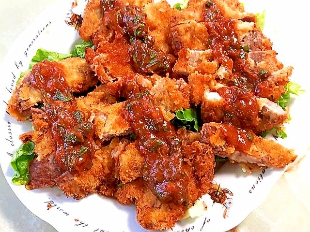 トンカツアレンジ!ネギと味噌で作る濃厚旨ダレ♪