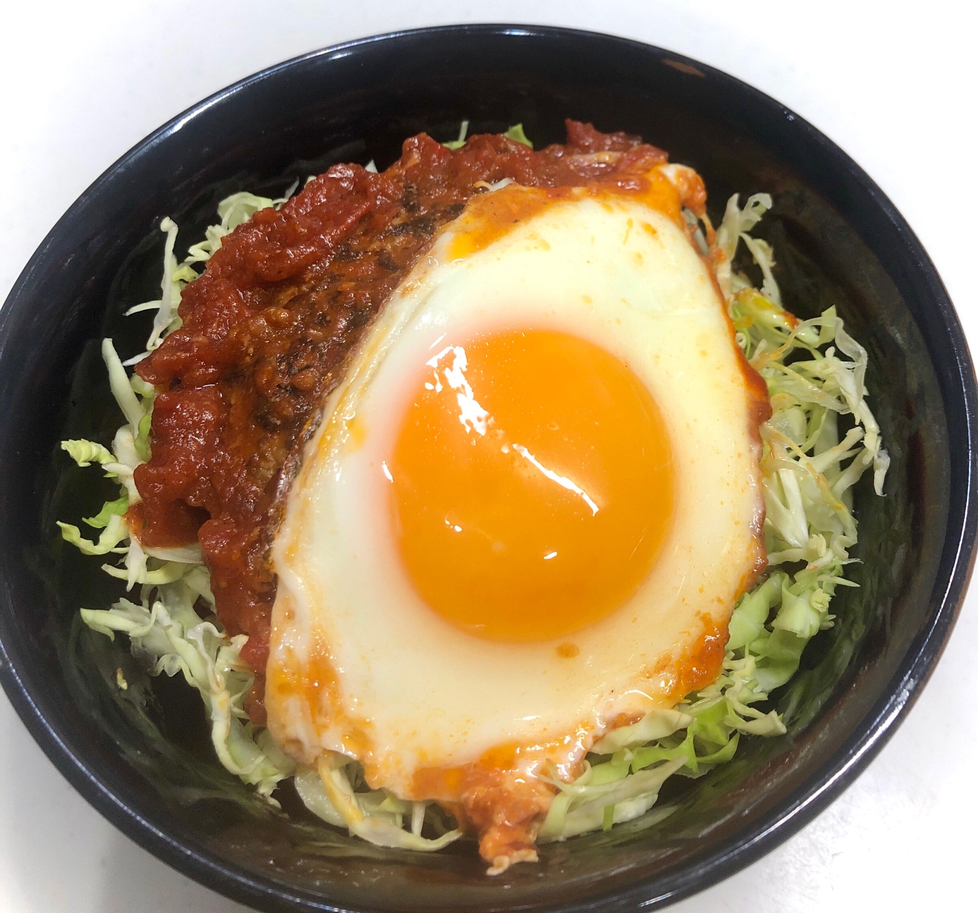 あまったハンバーグで・ロコモコ丼風