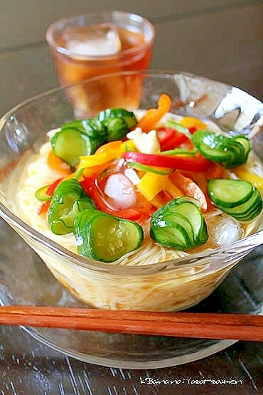 ぶっかけ素麺 きゅうりとパプリカ レシピ 作り方 By きばな 楽天レシピ ぶっかけ素麺 きゅうりとパプリカ レシピ 作り方 By きばな 楽天レシピ