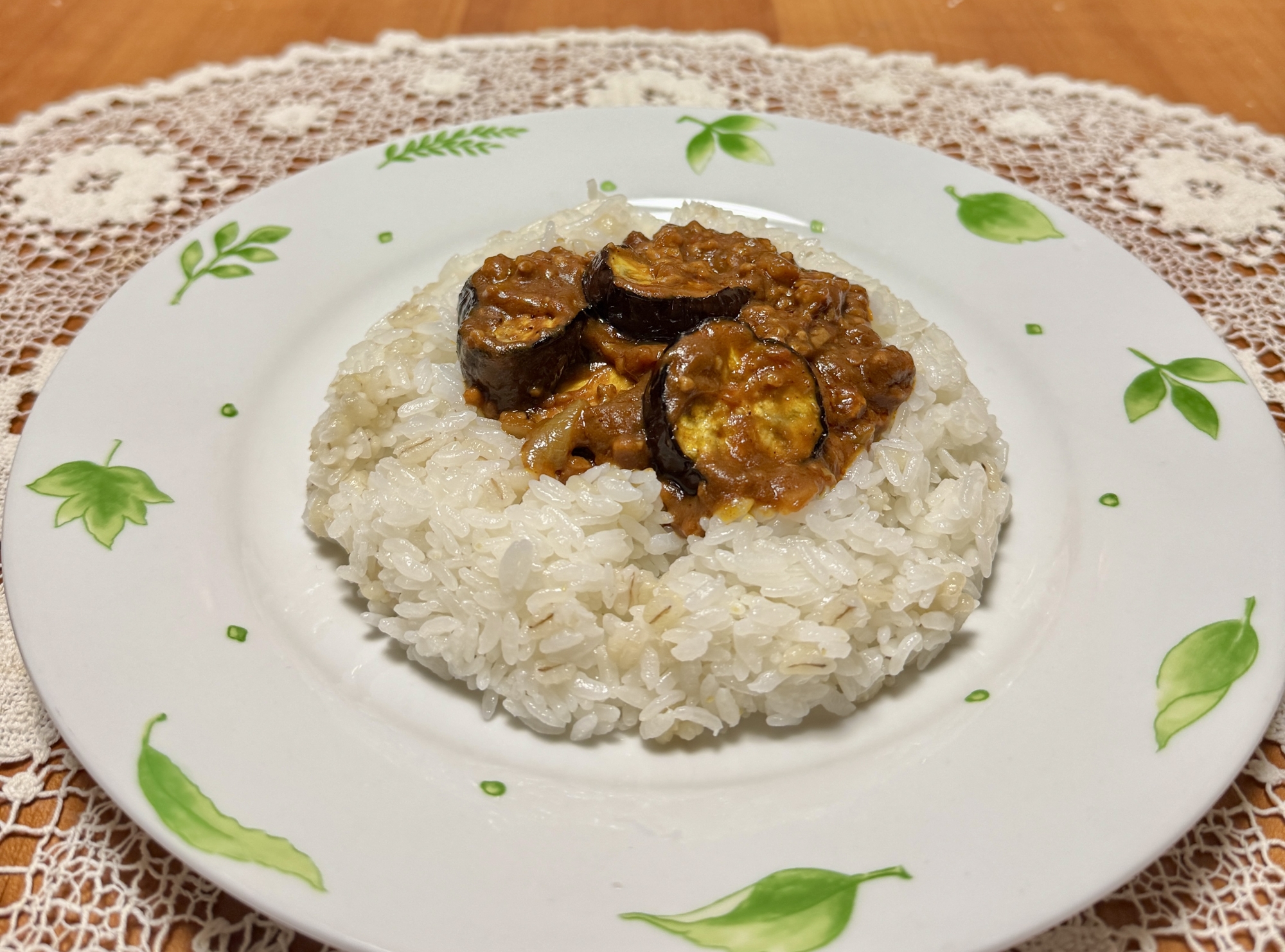 作り置きのピザソースで豚ひき肉と焼き茄子の☆カレー