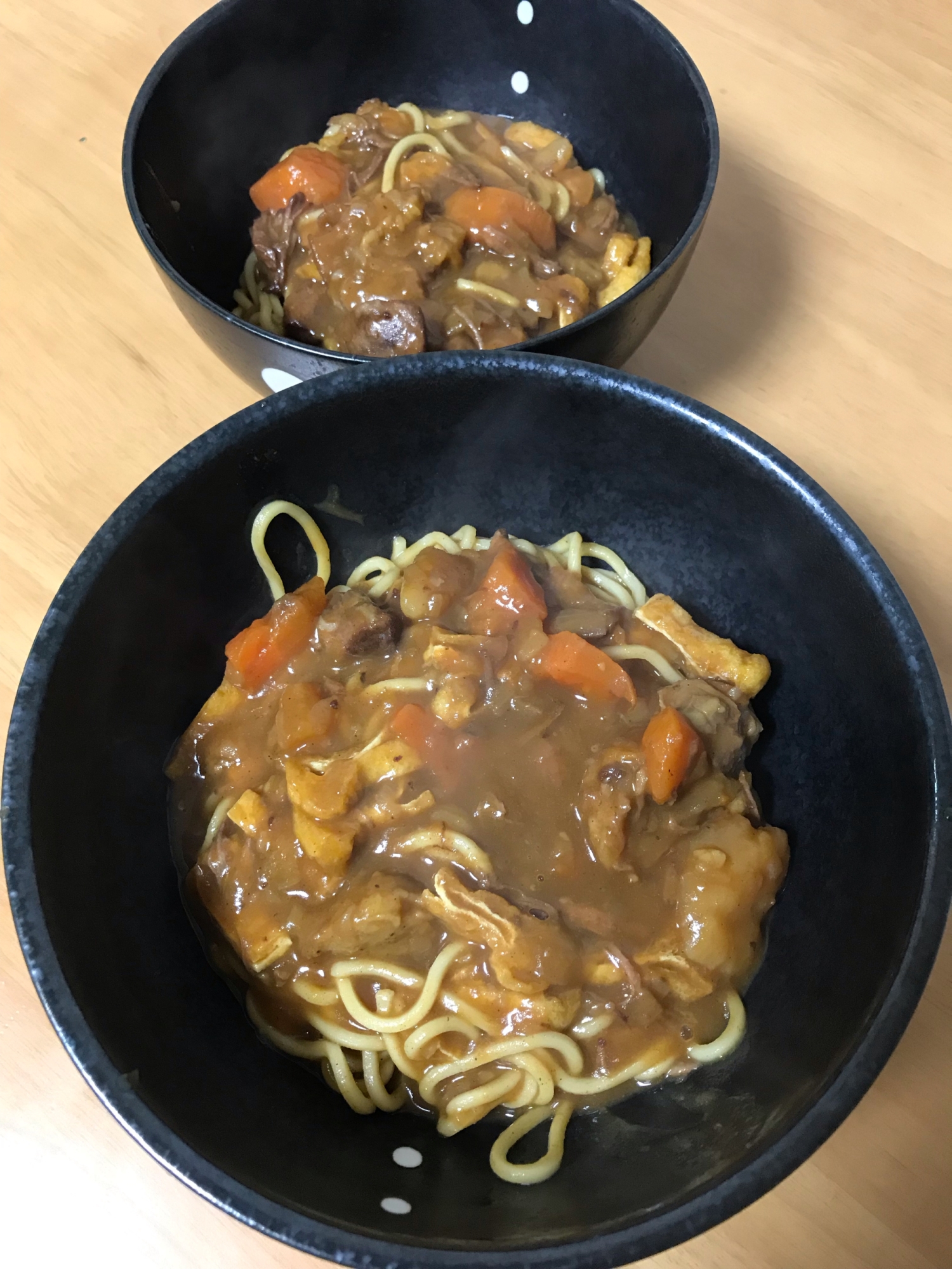 残ったカレーでカレーラーメン♩