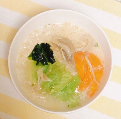 わかめと菜花のスキムミルク入りラーメン