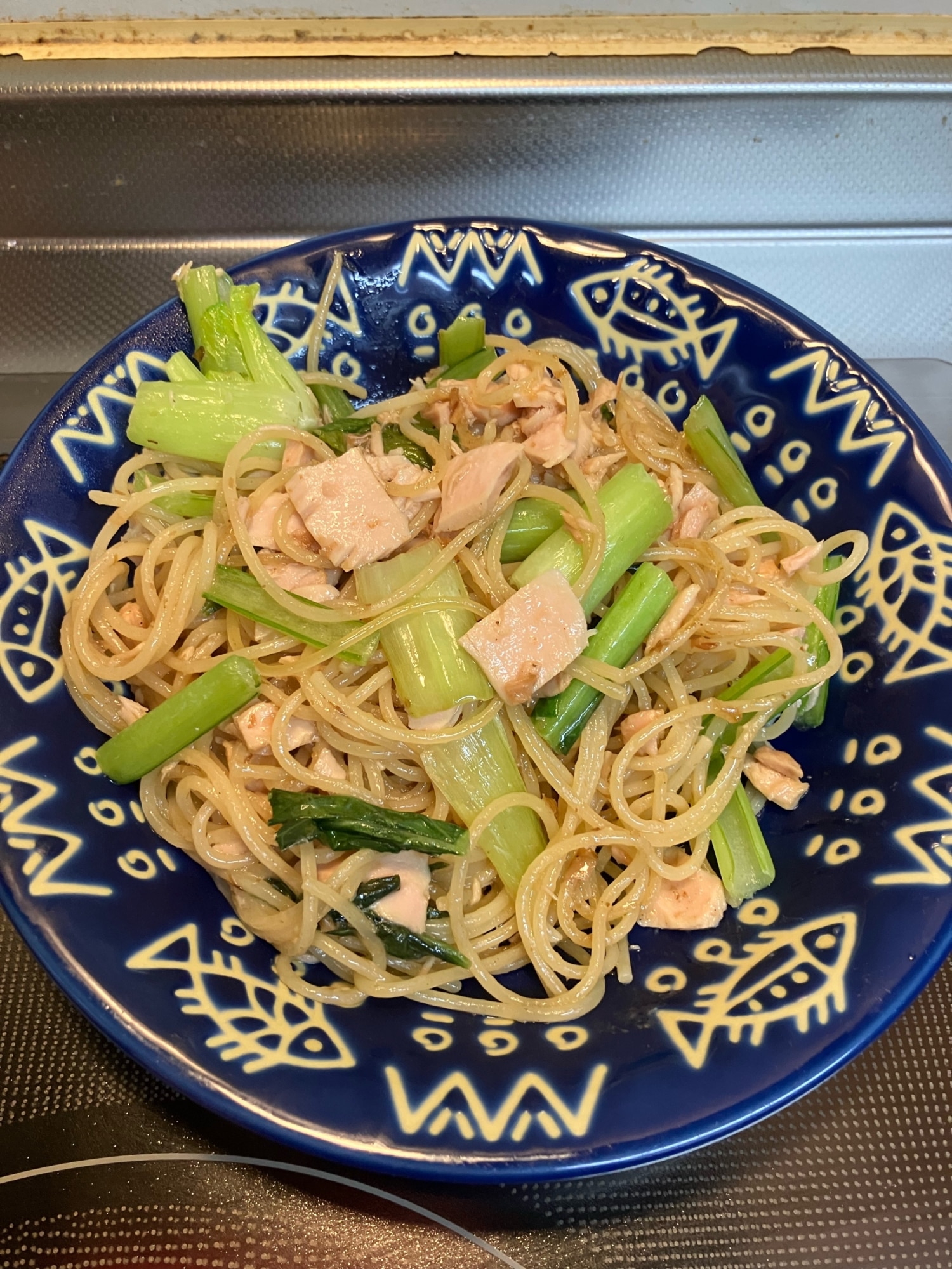小松菜とツナのかつお醤油パスタ^_^ レシピ・作り方 by ぷーにゃん