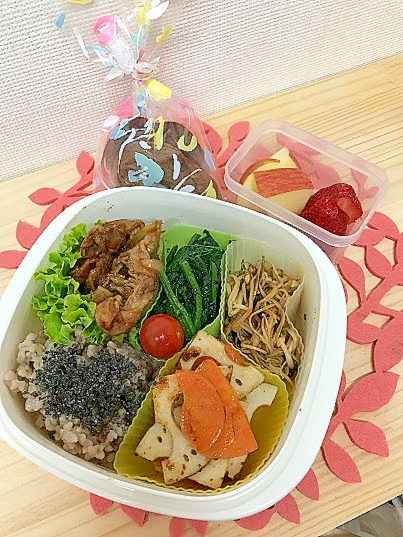 旦那サマ健康弁当☆バレンタイン焼肉弁当