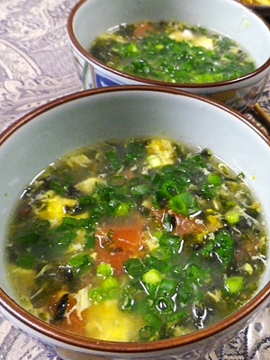 スピード料理、トマト卵海苔スープ