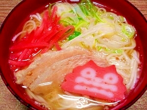 素麺☆沖縄そば風温麺