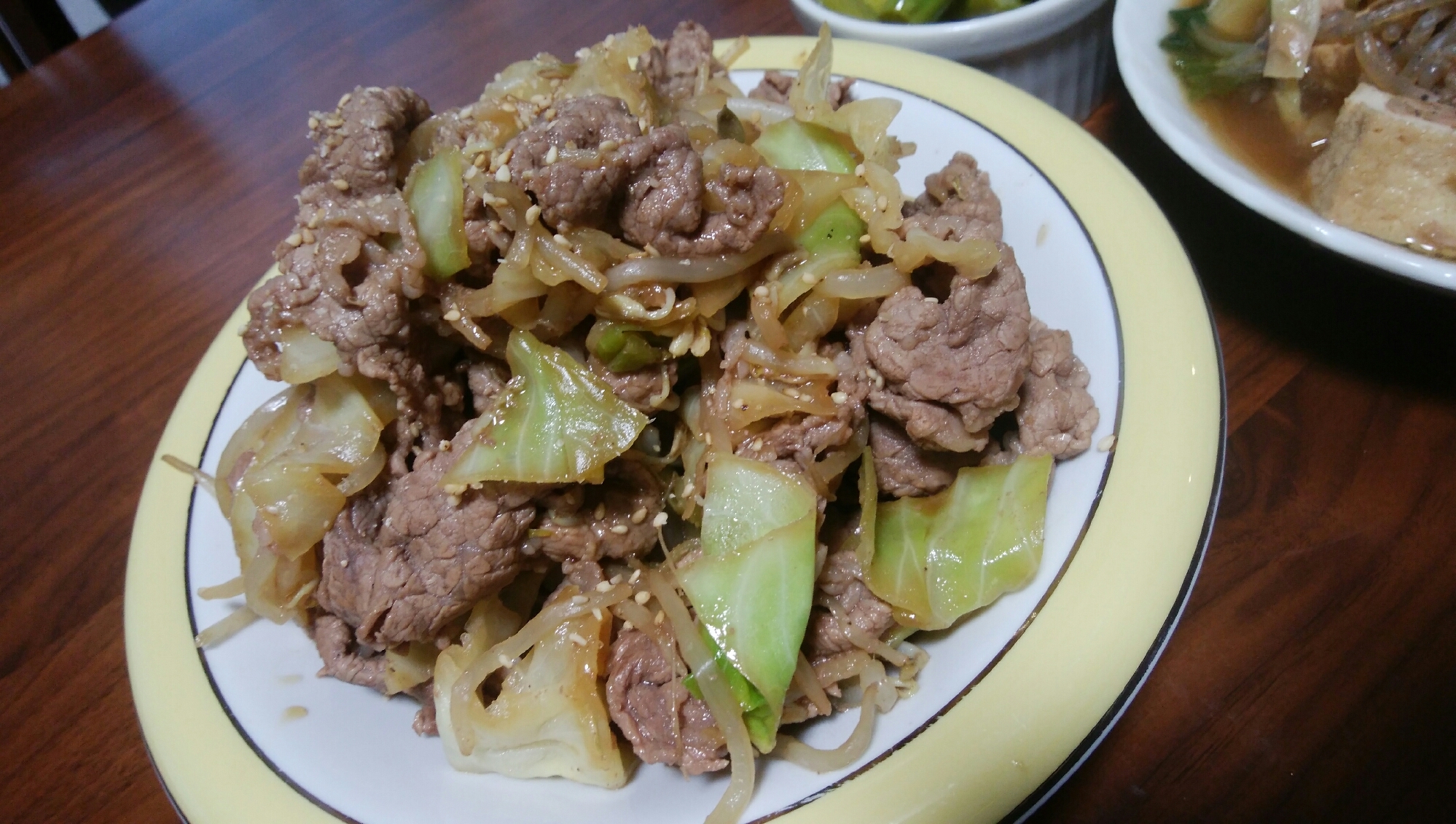 牛肉とキャベツの焼肉のたれ炒め☆