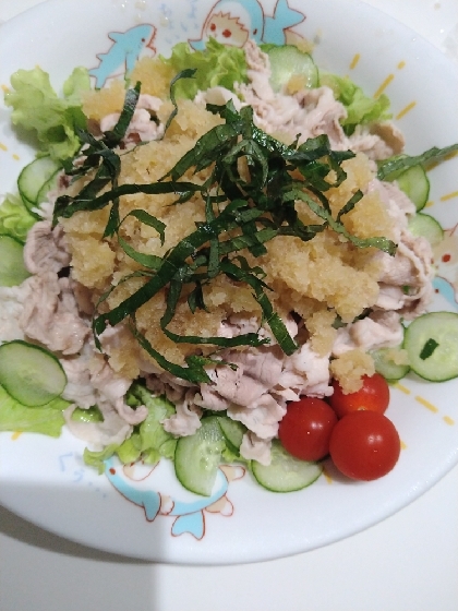 冷しゃぶサラダ♪自家製★大根おろしドレッシングがけ