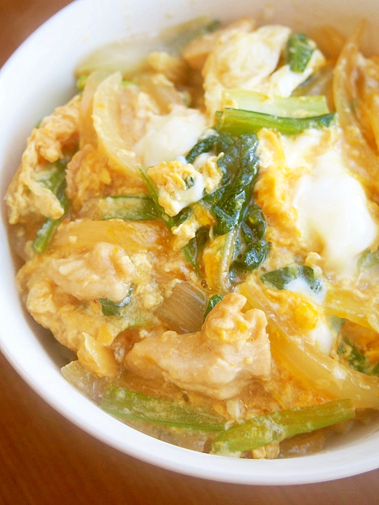 小松菜入り！親子丼♪むね肉は片栗粉で◎