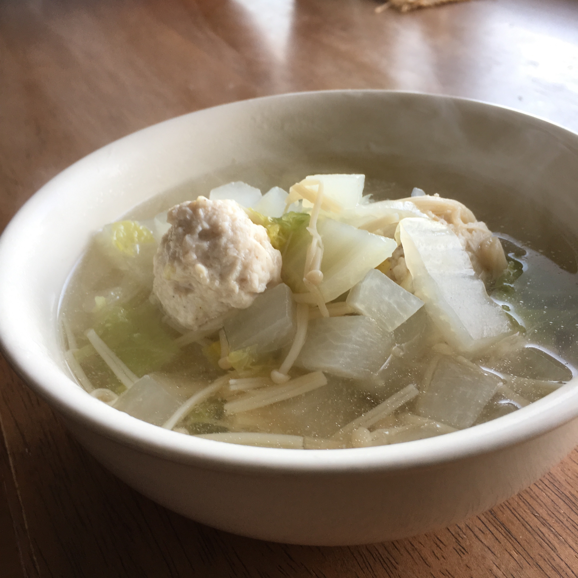 鶏団子と野菜の塩スープ