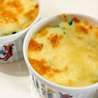 ポリポリくんとほうれん草のミニグラタン