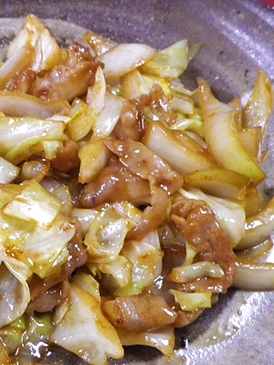 豚たまキャベツの生姜炒め