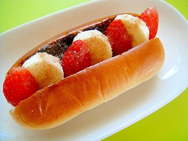 バナナいちごチョコサンド レシピ・作り方 by mint✩（返レポお
